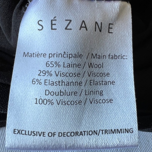 Sezane Karel asymmetrical black faux wrap wool blend skirt sz 38/6 - Picture 10 of 11